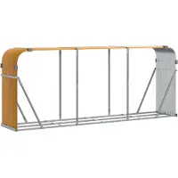 vidaXL Abri pour bois de cheminée Aspect bois 234x45x100 cm Acier galvanisé