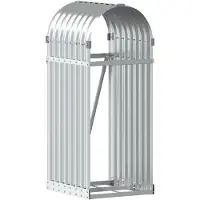 vidaXL Abri pour bois de cheminée Argenté 40x45x100 cm Acier galvanisé