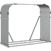 vidaXL Abri pour bois de cheminée gris clair 120x45x100 cm Acier galvanisé