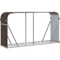 vidaXL Abri pour bois de cheminée Marron 180x45x100 cm Acier galvanisé