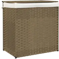 vidaXL Panier à linge avec 2 sections 53x35x57 cm résine tressée