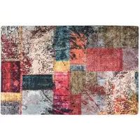 vidaXL Tapis lavable antidérapant Patchwork 80x150 cm Multicolore