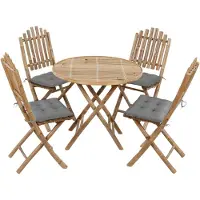 vidaXL Salon de jardin 5 pièces avec coussins Pliable Bambou