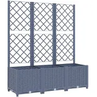vidaXL Jardinière avec treillis bleu gris 120x40x136 cm PP