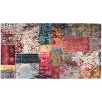 vidaXL Tapis lavable antidérapant Patchwork 190x300 cm multicolore