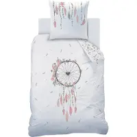 Matt & Rose Parure De Lit Imprimée En Coton Blanc 140x200+65x65cm