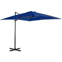 vidaXL Parapluie avec mât en aluminium 250x250 cm bleu azur