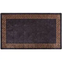 vidaXL Tapis lavable antidérapant 190x300 cm noir et doré