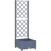 vidaXL Jardinière avec treillis Bleu Gris 40x40x121,5 cm PP