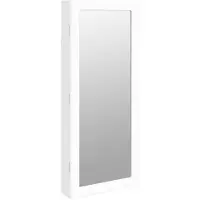 vidaXL Armoire à bijoux miroir avec éclairage LED mural blanc