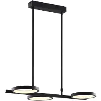QAZQA Suspension moderne noire avec LED à intensité variable 3 niveaux 3 lumières - Vivé
