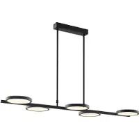 QAZQA Suspension moderne noire avec LED 3 niveaux de luminosité 5 lumières - Vivé