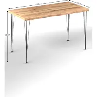 Chic Home Collection Dragon Dining Table | 100% Melamine | Metal Frame | Oak Black