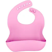Intirilife Bavoir Pour Bébé En Rose En Silicone Avec Égouttoir Sans Bisphénol A Facilement Lavable Au Lave-Vaisselle