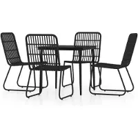 vidaXL Ensemble de jardin 5 pièces noir