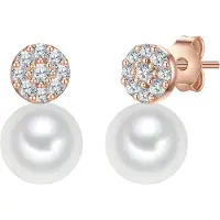 Valero Pearls Boucles d'oreilles or rose / transparent / blanc perle