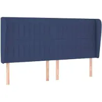vidaXL Tête de lit avec oreilles bleu 163x23x118/128 cm Tissu