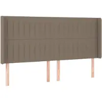 vidaXL Tête de lit avec oreilles taupe 163x16x118/128 cm Tissu
