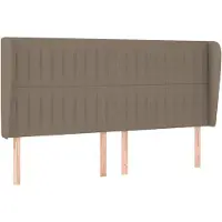 vidaXL Tête de lit avec oreilles taupe 163x23x118/128 cm Tissu