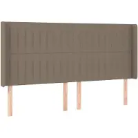 vidaXL Tête de lit avec oreilles taupe 203x16x118/128 cm Tissu