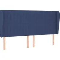 vidaXL Tête de lit avec oreilles bleu 203x23x118/128 cm Tissu
