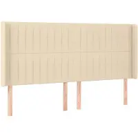 vidaXL Tête de lit avec oreilles Crème 163x16x118/128 cm Tissu
