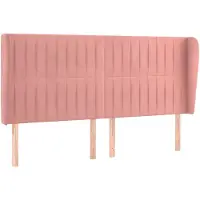 vidaXL Tête de lit avec oreilles rose 183x23x118/128 cm velours