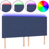 vidaXL Tête de lit LED bleue 160x5x118/128 cm Tissu