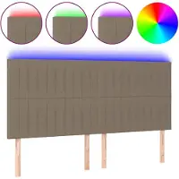 vidaXL Tête de lit LED Taupe 160x5x118/128 cm Tissu