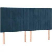 vidaXL Têtes de lit 4 pcs. Bleu foncé 80x5x78/88 cm velours