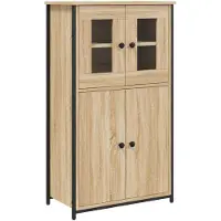 vidaXL Highboard chêne Sonoma 62x32x106,5 cm Matériau dérivé du bois