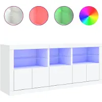 vidaXL Sideboard avec lampes LED blanc 162x37x67 cm