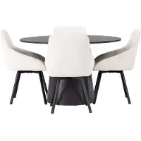 Ebuy24 Lanzo ensemble pour salle à manger table mocca et 4 Rosie chaises beige.