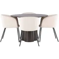 Ebuy24 Olivia ensemble pour salle à manger table mocca et 4 berit chaises beige.
