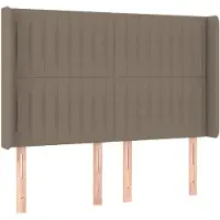 vidaXL Tête de lit avec oreilles taupe 147x16x118/128 cm Tissu