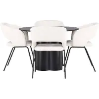 Ebuy24 Olivia ensemble pour salle à manger table noir et 4 Day chaises offwhite.
