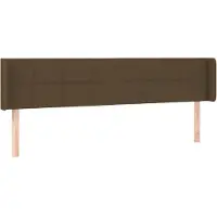 vidaXL Tête de lit avec oreilles brun foncé 163x16x78/88 cm Tissu