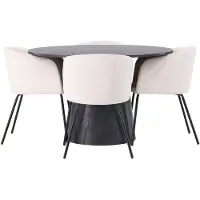 Ebuy24 Lanzo ensemble pour salle à manger table mocca et 4 berit chaises beige.