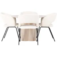 Ebuy24 Olivia ensemble pour salle à manger table whitewash et 4 Day chaises offwhite.