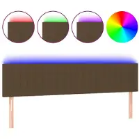 vidaXL Tête de lit LED brun foncé 160x5x78/88 cm Tissu