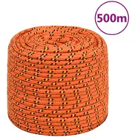 vidaXL Corde de bateau Orange 10 mm 500 m Polypropylène