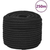 vidaXL Corde de bateau Noir complet 14 mm 250 m polypropylène