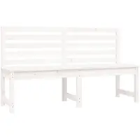 vidaXL Banc de jardin blanc 157,5 cm pin massif