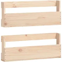 vidaXL Étagères à chaussures murales 2 pcs 59x9x23 cm Pin massif
