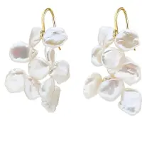 Valero Pearls Boucles d'oreilles 'Valero' jaune d'or / blanc perle