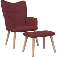 vidaXL Fauteuil relax avec pouf vin rouge Tissu