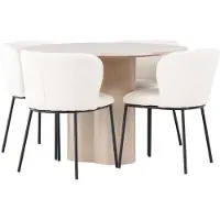 Ebuy24 Olivia ensemble pour salle à manger table whitewash et 4 Edina chaises blanc.