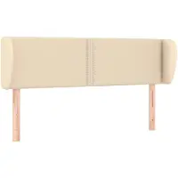 vidaXL Tête de lit avec oreilles Crème 147x23x78/88 cm Tissu