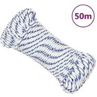 vidaXL Corde de bateau Blanc 3 mm 50 m Polypropylène