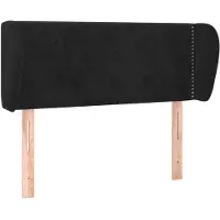 vidaXL Tête de lit avec oreilles noir 103x23x78/88 cm velours
